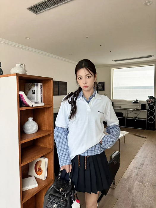 miu mi* 니트 카라 반팔 (공용)