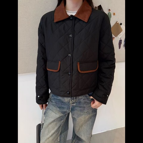 miu mi* 퀼팅 블루종 재킷