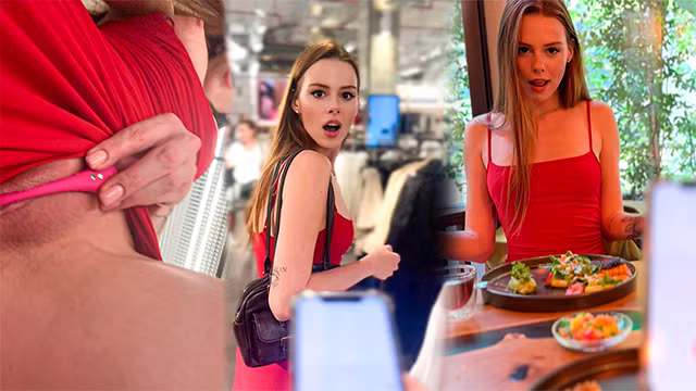 Risky Public Date with Lush 3 - I Almost Caught Cumming in the Store