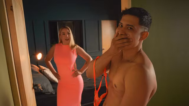 Stepson sniffs his stepmom’s panties and gets caught – he fulfills his fantasy