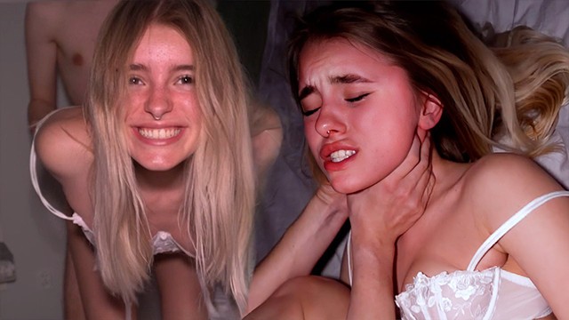 Submissive teen strangled and fucked - she likes it kinky